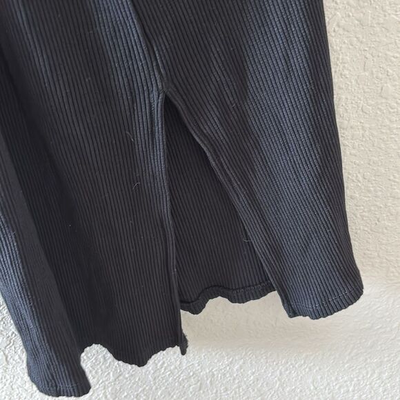 H&M Black Ribbed Midi Dress sz Small - Picture 5 of 5